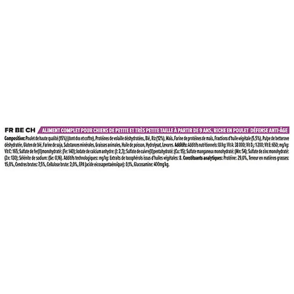 Pro Plan - Croquettes OPTIAGE Small & Mini Adult 9+ Poulet pour Chien Senior