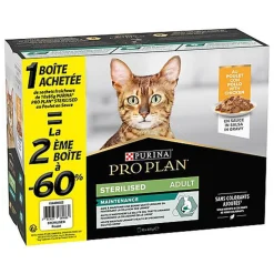 Pro Plan - Pochons Adult Sterilised Maintenance Poulet Sauce - 10x85g le 2ème à - 60%