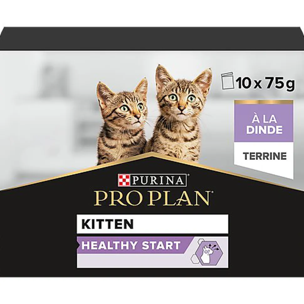 Pro Plan - Pâtée Repas Kitten Healthy Start Dinde pour Chatons - 10x75g