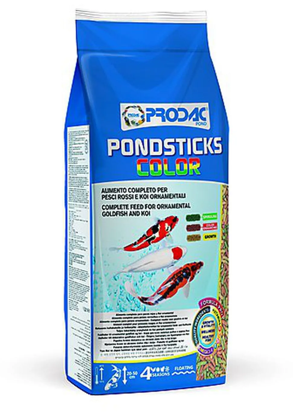 Prodac - Aliment Complet Pondsticks Color pour Poissons de Bassin - 32L