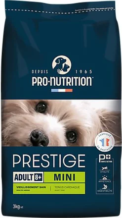 Pro-nutrition - Croquettes Prestige Mini Adult 8+ pour Chiens - 3Kg