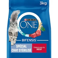 Purina One - Croquettes au Boeuf et Blé pour Chat Adulte Stérilisé - 3Kg