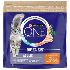 Purina One - Croquettes au Poulet et Céréales pour Chat Adulte - 1,5Kg