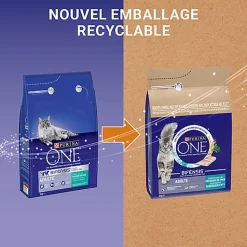 Purina One - Croquettes au Poisson et Céréales pour Chat Adulte - 3Kg