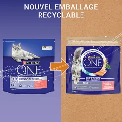 Purina One - Croquettes au Saumon et Céréales pour Chat Adulte - 1,5Kg