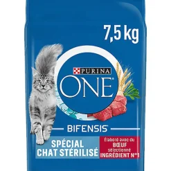 Purina One - Croquettes Stérilisé Bifensis au Bœuf pour Chat - 7,5Kg