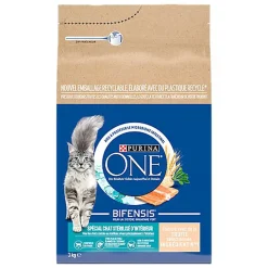 Purina One - Croquettes Stérilisés Bifensis à la Truite pour Chat d'Intérieur - 3Kg