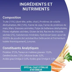 Purina One - Croquettes Stérilisés Bifensis à la Truite pour Chat d'Intérieur - 3Kg