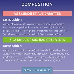 PURINA ONE - Sachets fraîcheurs Saumon et Dinde pour Chats Stérilisés - 4x85g