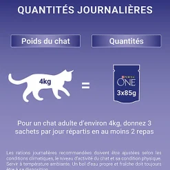 PURINA ONE - Sachets fraîcheurs Poulet et Boeuf pour Chats Stérilisés - 4x85g