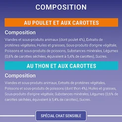 PURINA ONE - Sachets fraîcheurs Thon et Poulet pour Chats Sensibles - 4x85g