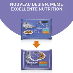 PURINA ONE - Sachets fraîcheurs Thon et Poulet pour Chats Sensibles - 4x85g