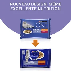 PURINA ONE - Sachets fraîcheurs Poulet et Boeuf pour Chats - 4x85g