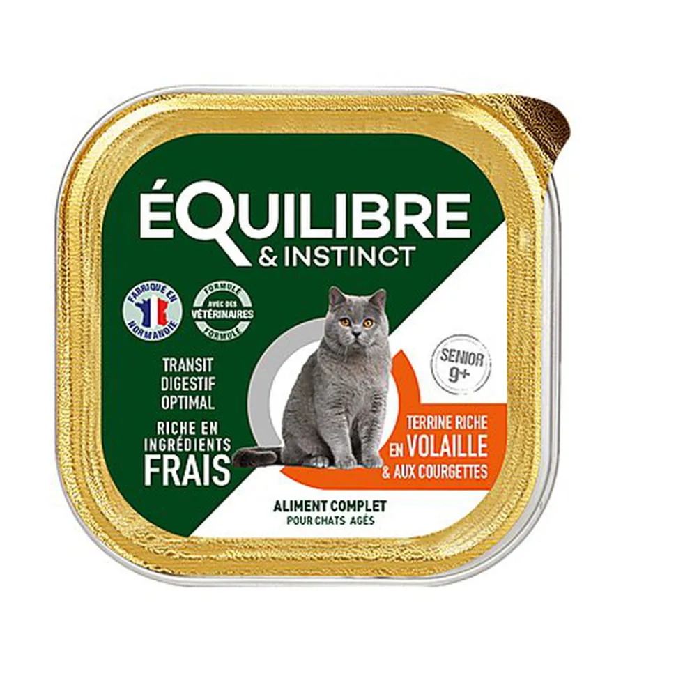 Équilibre & Instinct - Pâtée à la Volaille et Courgettes pour Chat Senior - 85g