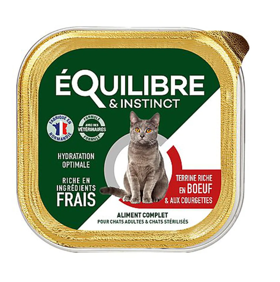 Équilibre & Instinct - Pâtée au Boeuf et Courgettes pour Chat - 85g