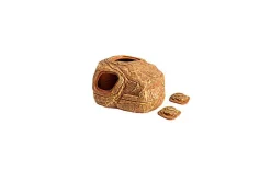 Reptizoo - Cave Cachette Multi-Fonctions 2 Entrées pour Reptiles - 15x12x10cm