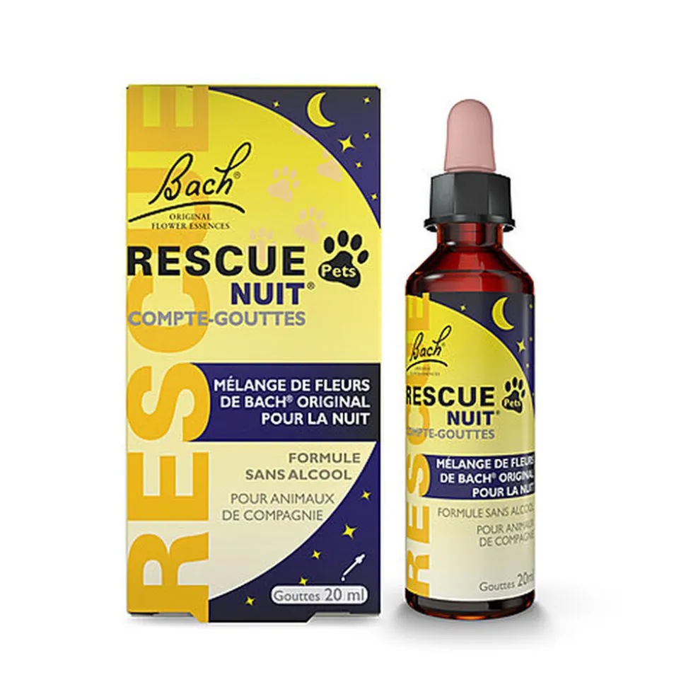 Rescue Pets - Mélange NUIT Compte-gouttes Fleur de Bach - 20ml
