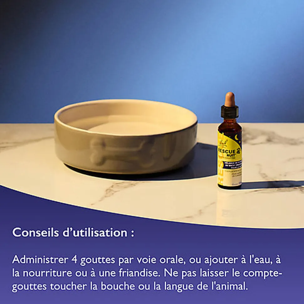 Rescue Pets - Mélange NUIT Compte-gouttes Fleur de Bach - 20ml