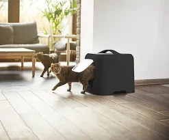 Rotho Mypet - Maison de toilette Noir pour Chats - 51cm