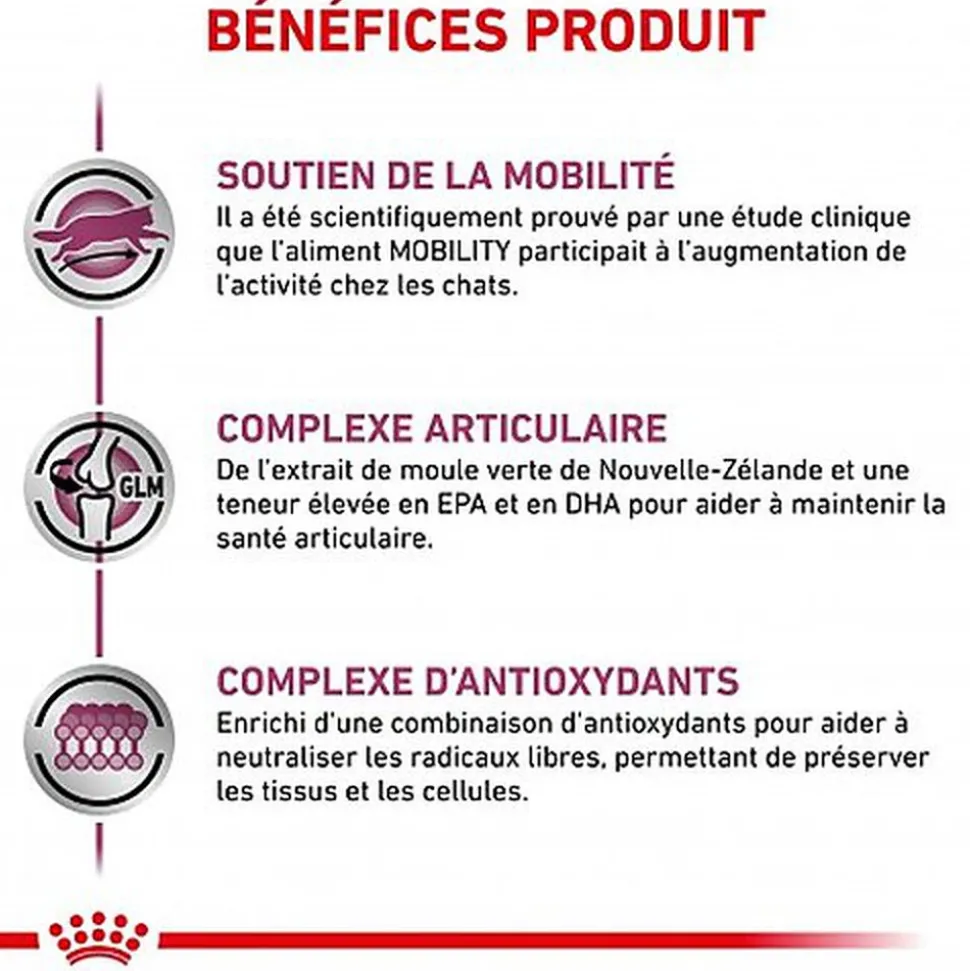 Royal Canin - Croquettes Veterinary Diet Mobility pour Chat - 2Kg