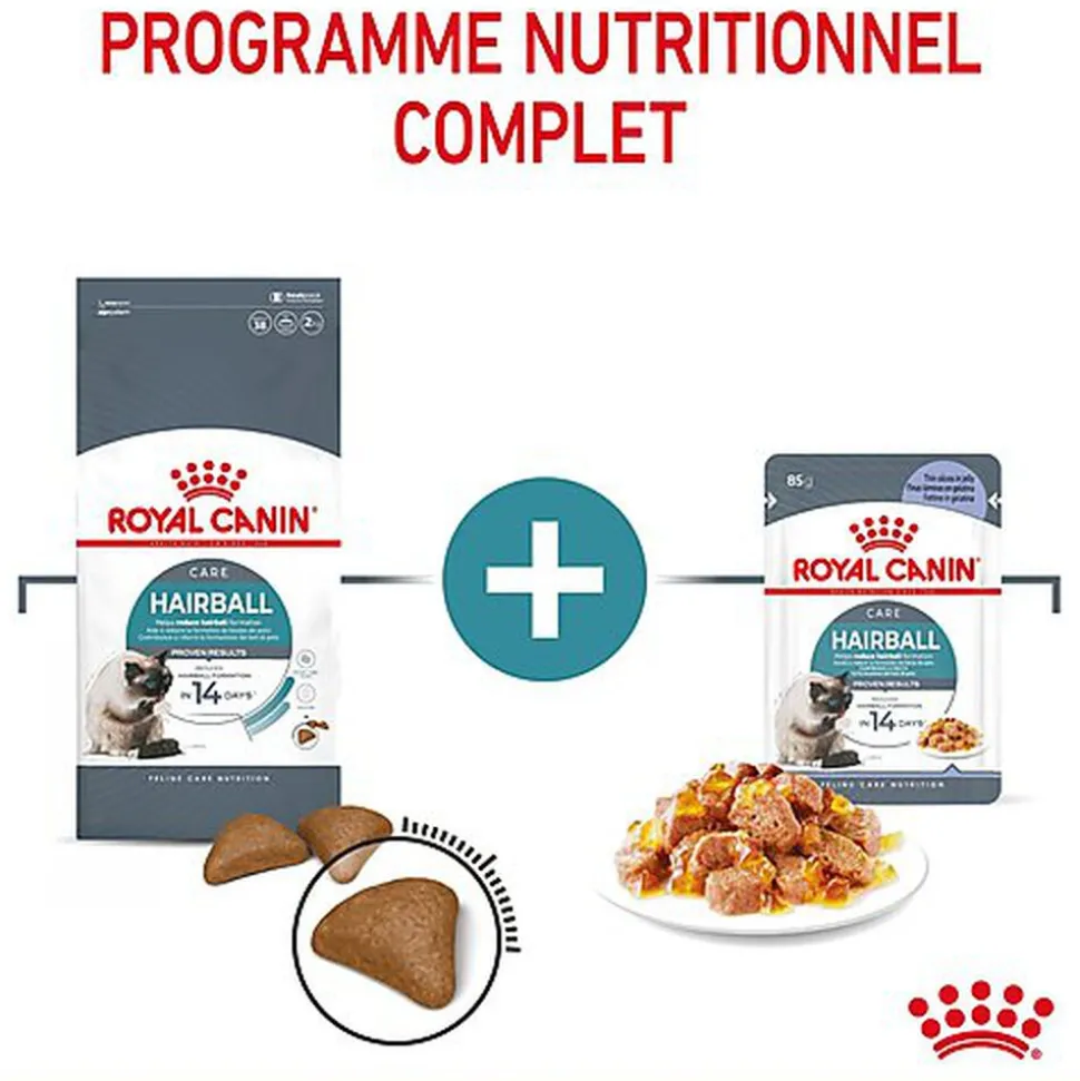 ROYAL CANIN - SACHET FRAICHEUR HAIRBALL EN GELEE CHAT ADULTE REDUCTION DES BOULES DE POILS - 12x85g