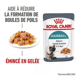 ROYAL CANIN - SACHET FRAICHEUR HAIRBALL EN GELEE CHAT ADULTE REDUCTION DES BOULES DE POILS - 12x85g