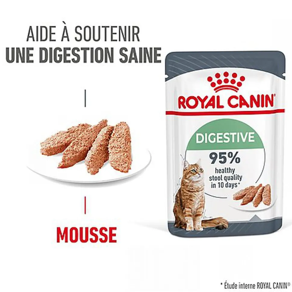 ROYAL CANIN - SACHET FRAICHEUR DIGESTIVE CARE EN MOUSSE CHAT ADULTE - 12x85g