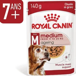 ROYAL CANIN - SACHET FRAICHEUR MEDIUM AGEING 10+ en sauce POUR CHIENS SENIORS - 10x140g