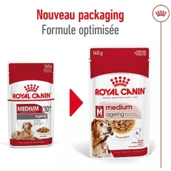 ROYAL CANIN - SACHET FRAICHEUR MEDIUM AGEING 10+ en sauce POUR CHIENS SENIORS - 10x140g