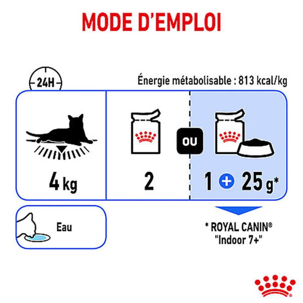 Royal Canin - Sachets Indoor 7+ en Gelée pour Chat - 12x85g