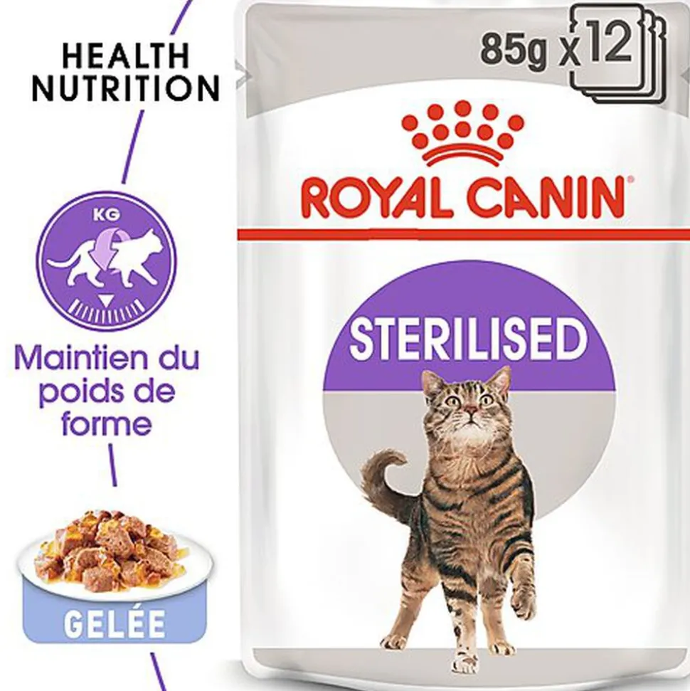 Royal Canin - Sachets Sterilised en Gelée pour Chat - 12x85g
