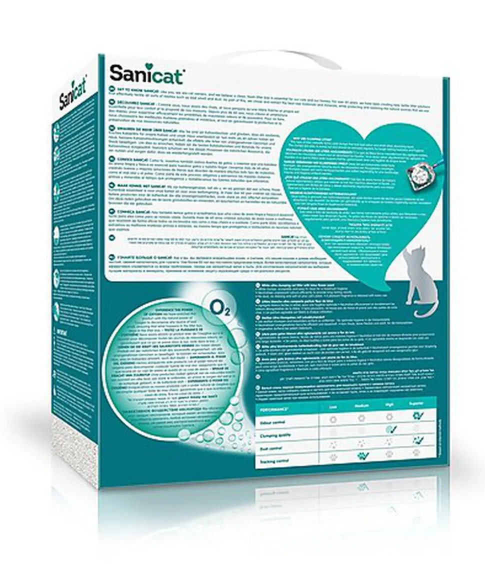 Sanicat - Litière Active White Ultra Agglomérante à l'Oxygène Actif pour Chat