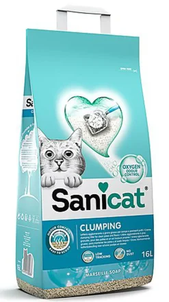 Sanicat - Litière Agglomerante à l'Oxygene Actif pour Chat - 16L