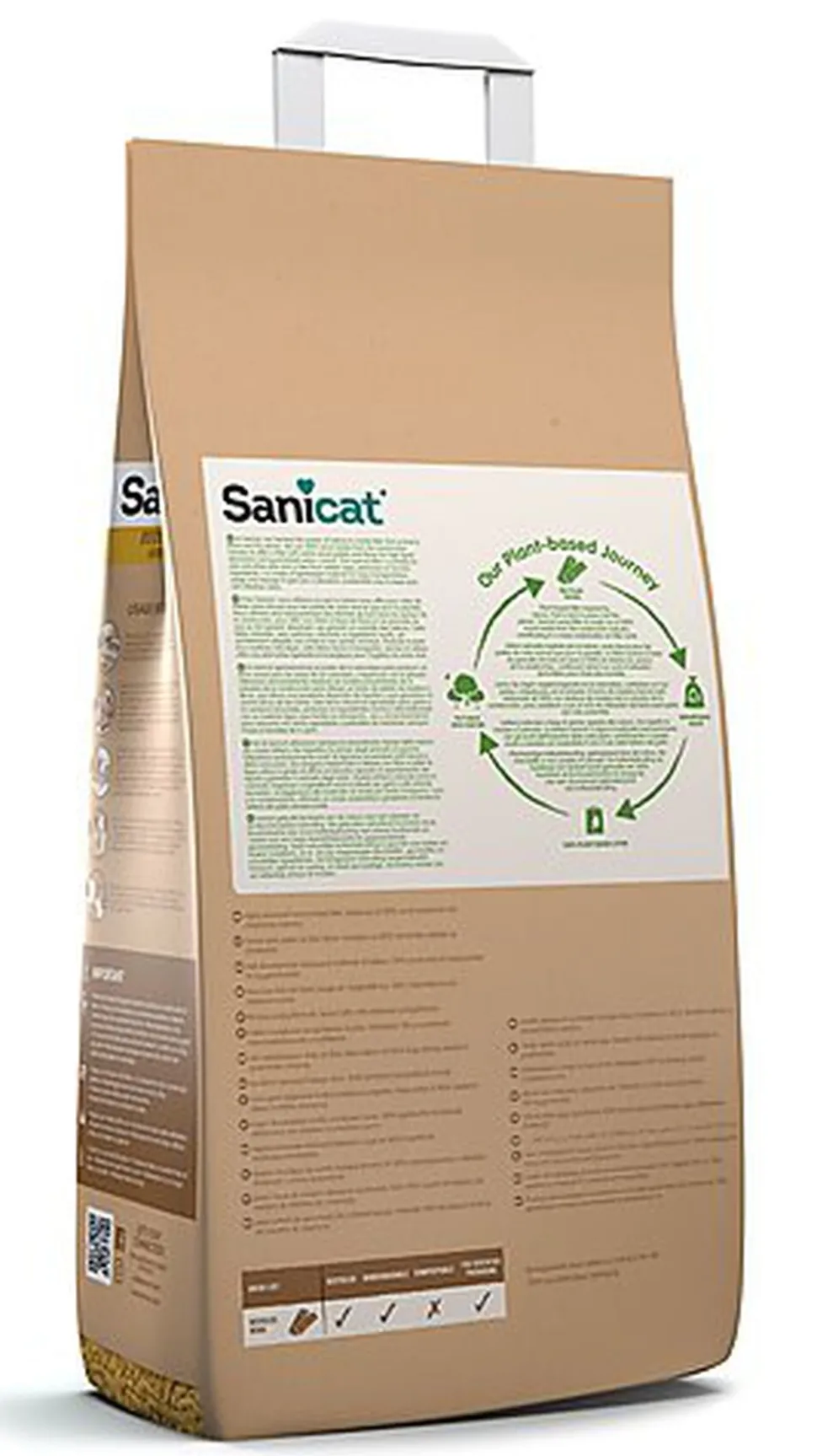 Sanicat - Litière Naturelle absorbante Multipet de Bois Recyclé pour Chat et Rongeur - 20L