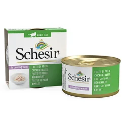 Schesir - Boîte Pâtée au Filets de Poulet au Naturel pour Chat - 85g