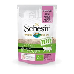 Schesir - Sachet Fraîcheur BIO au Porc pour Chat - 85g