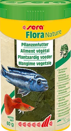 Sera - Aliment Végétal Flora Nature pour Poissons d'Hornement Herbivores - 250ml