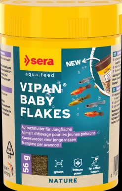 Sera - Flocons Vipan Baby Flakes pour Jeunes Poissons - 56g/100ml
