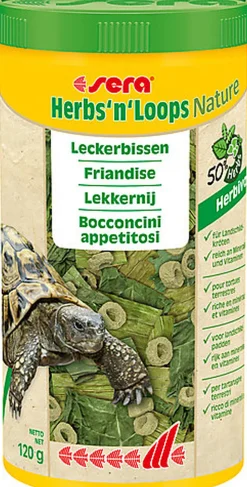 Sera - Friandises Herbs'n'Loops avec des Herbes pour Reptiles Herbivores - 1L