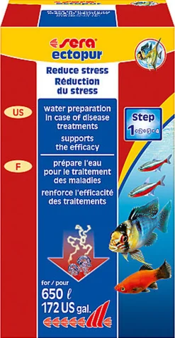Sera - Réduction du Stress pour le Traitement des Maladies Ectopur pour Aquarium - 130g