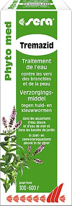 Sera - Traitement d'Eau Phyto Med Tremazid pour Aquarium d'Eau Douce et d'Eau de Mer - 30ml