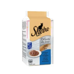 Sheba - Sachets Délices du Jour en Sauce aux Poissons pour Chat - 6x50g