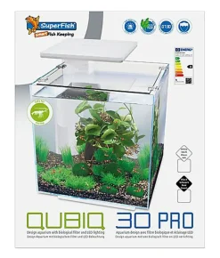 Superfish - Aquarium Equipé Qubiq Pro 30 pour Poisson - Blanc