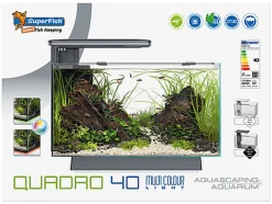 Superfish - Aquarium Quadro 40 Multi Colour - Noir