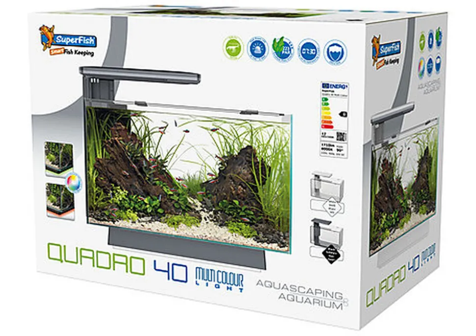 Superfish - Aquarium Quadro 40 Multi Colour - Noir