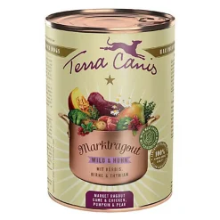 Terra Canis - Aliment Naturel Poulet Gibier Potiron et Poire pour Chiens - 385g