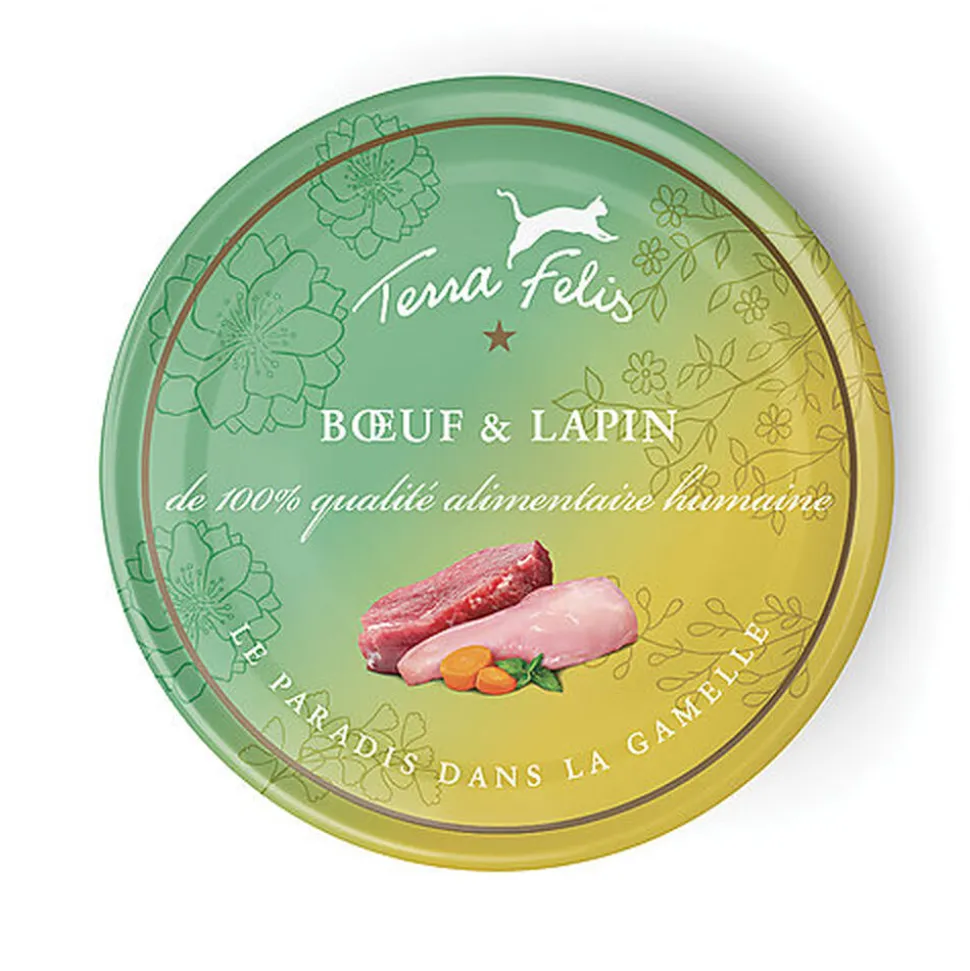 Terra Felis - Aliment Naturel au Bœuf et Lapin pour Chats - 80g
