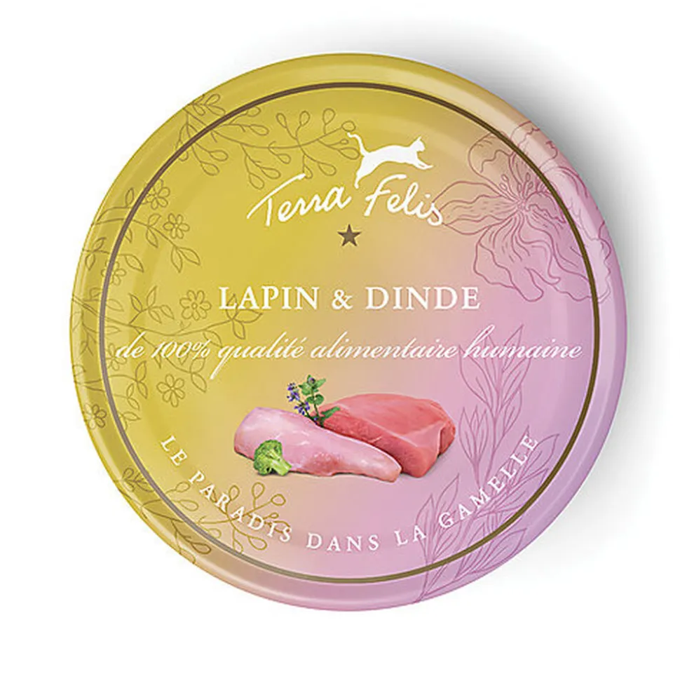Terra Felis - Aliment Naturel au Lapin et Dinde pour Chats - 80g