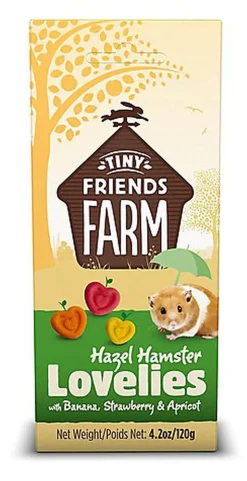 Tiny Friends Farm - Biscuits aux Fraises Bananes et Abricot pour Hamster - 120g