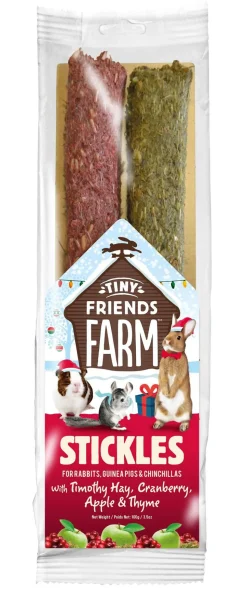 Tiny Friends Farm - Friandises Noël Stickles à la Pomme pour Rongeur - 120g